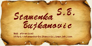 Stamenka Bujkanović vizit kartica